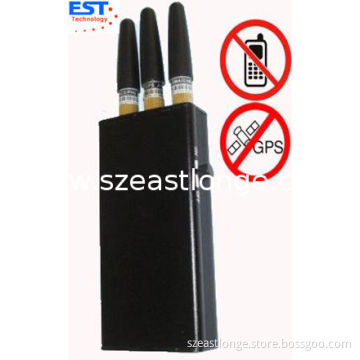 24dbm Gps Signal Jammer Est-808kc , Cellphone Signal Blocker With 3 Antenna